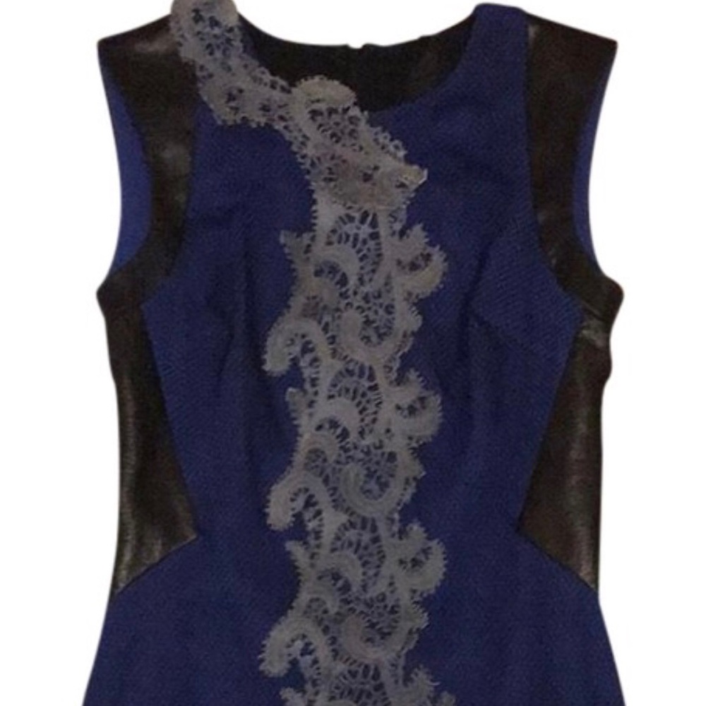 Isa Frignani Blue with Grey and black leather trim